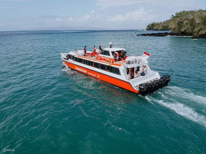 Fast boat route from Nusa Penida to the Gili Islands