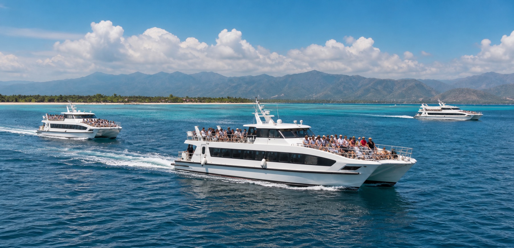Fast boat route from the Gili Islands to Bali